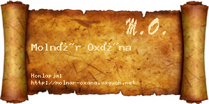 Molnár Oxána névjegykártya